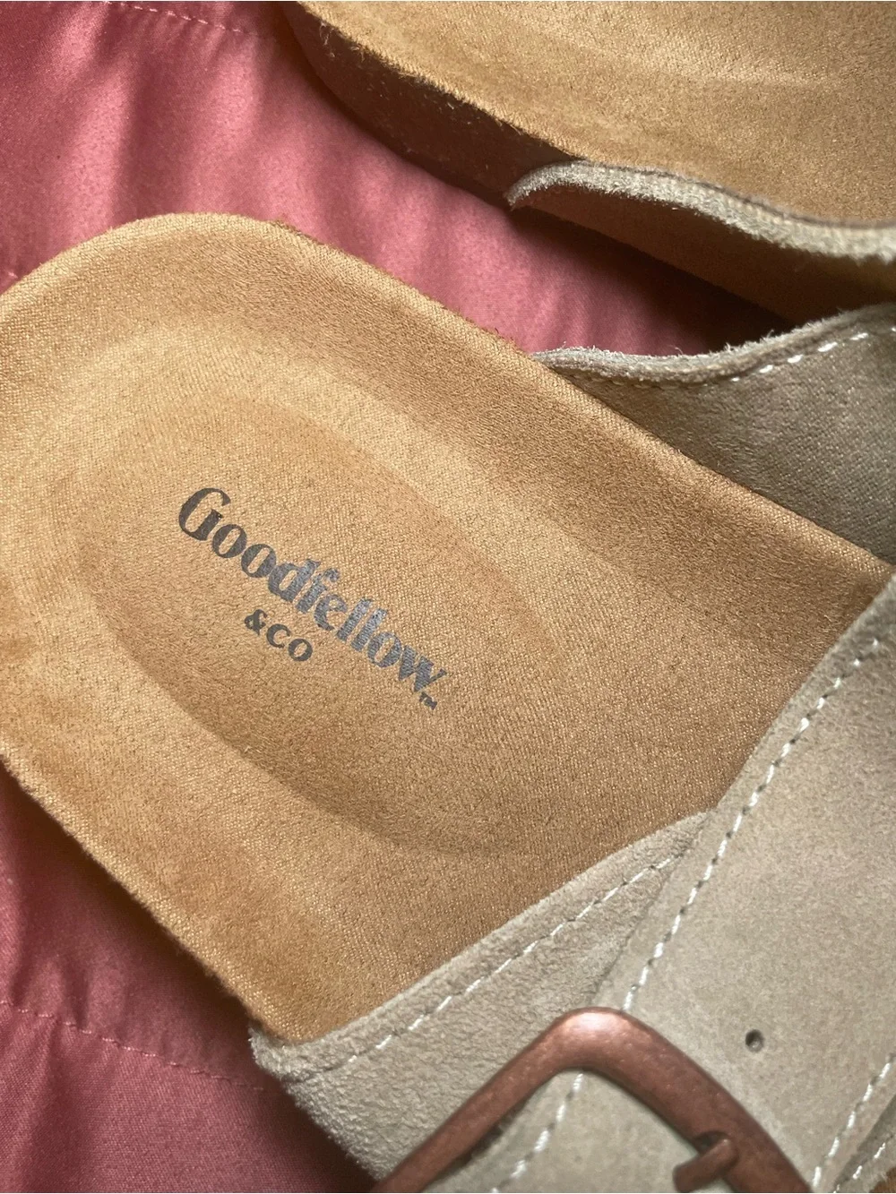 Men's Saul Suede Two Band Sandals - Goodfellow & Co™ Taupe 9 - Picture 5 of 5